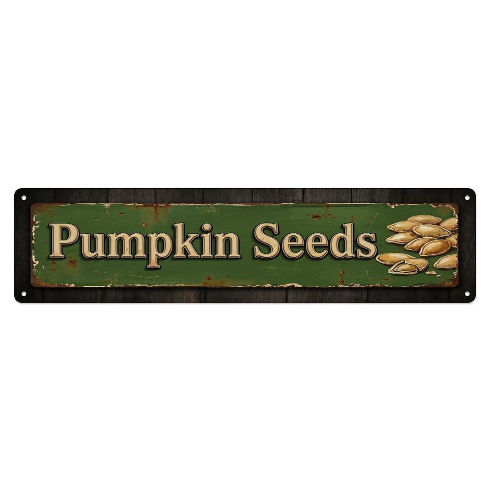 Vintage Pumpkin Seeds Roasted Farmhouse Metal Tin Sign