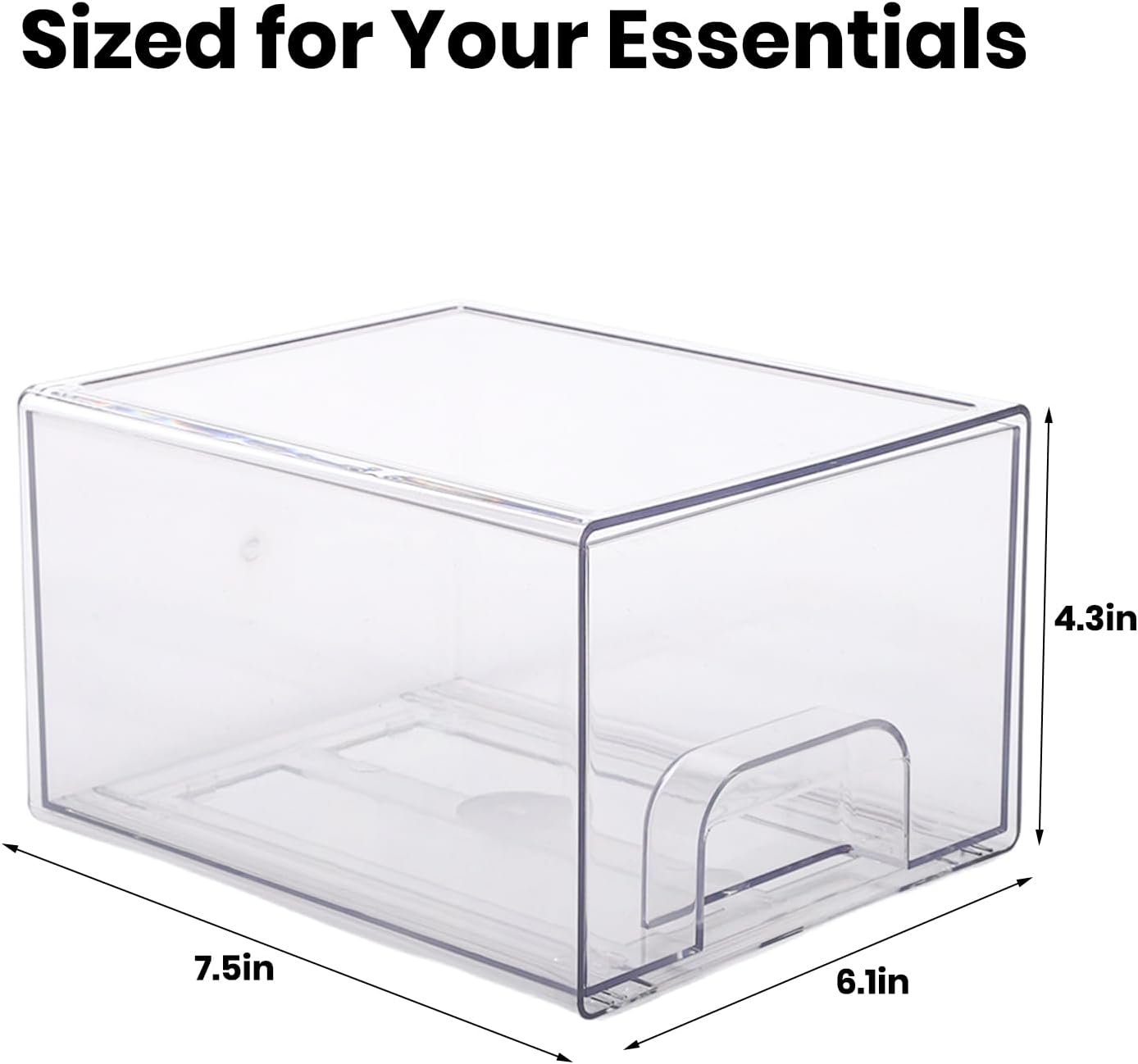4 Pack Small Clear Stackable Storage Drawers