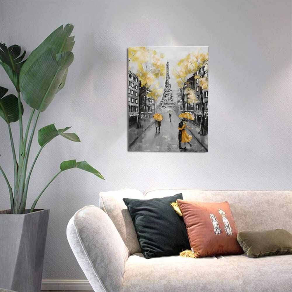 Amazon.co.jp: 黄色のパリ アートパネル インテリア フレンチ