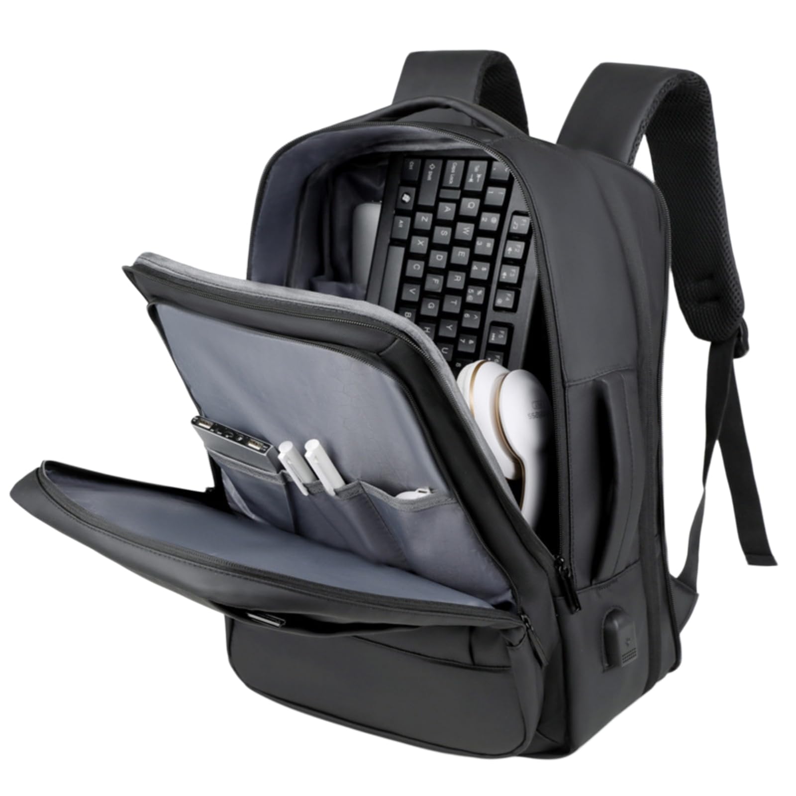 Mochila escolar Zaino Aziendale di Grande capacità per Gli Uomini, Borsa Multifunzionale Computer Portatile, Elegante Studenti Universitari
