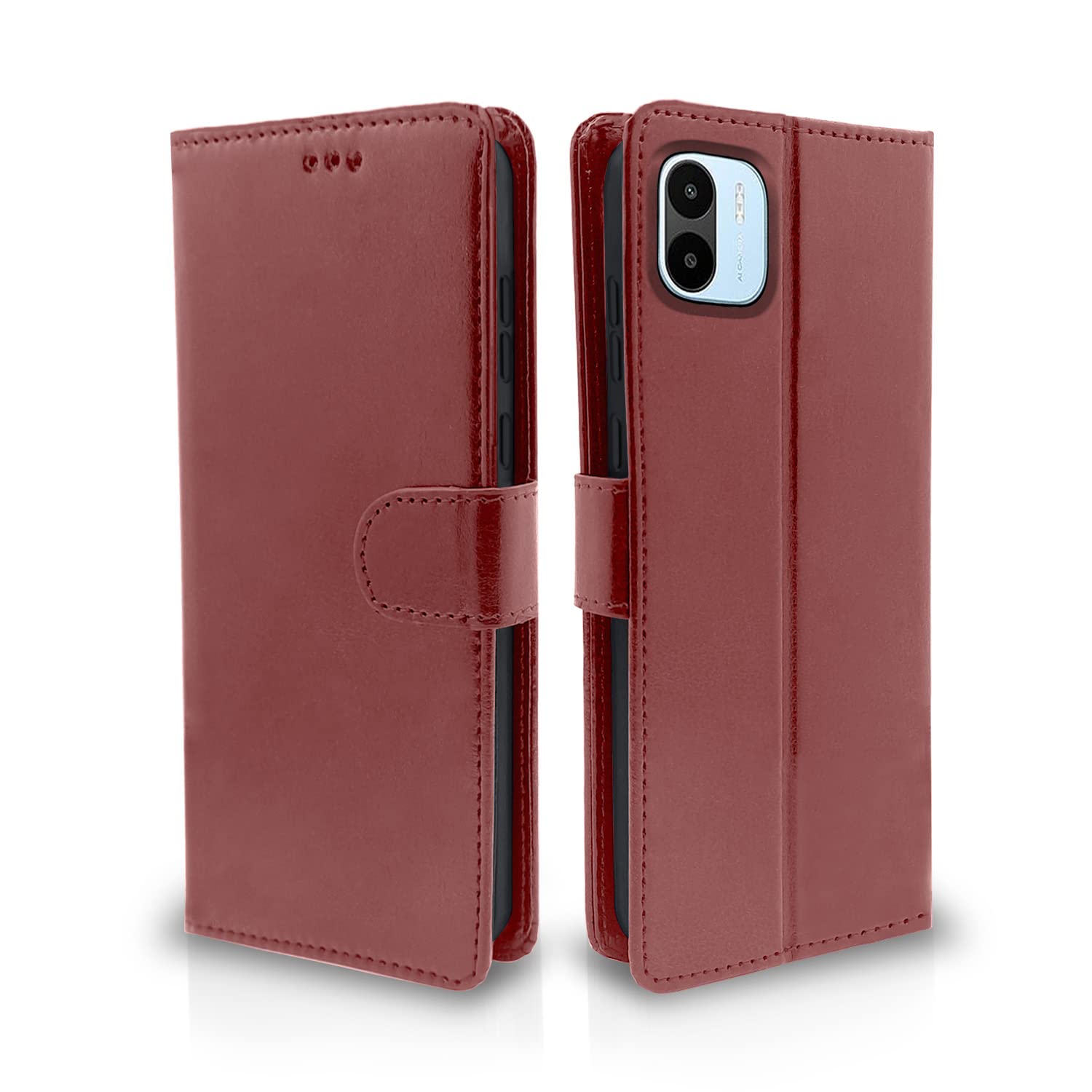 Pikkme Redmi A1 | Redmi A2 Flip Case Leather Finish | Inside TPU with Card Pockets | Wallet Stand and Shock Proof | Magnetic Closing | Complete Protection Flip Cover for Redmi A1 | Redmi A2 (Brown) (B0BGLWLDD4) Amazon Price History, Amazon Price Tracker