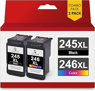 245XL 246XL Black and Color Combo Pack Ink Cartridges Replacement for Canon Ink 245 246 PG-245XL CL-246XL Works with Canon Pixma MG2522 TR4520 MX490 TS3322 MX492 TS3122 MG2500 TR4500 TR4522 Printers