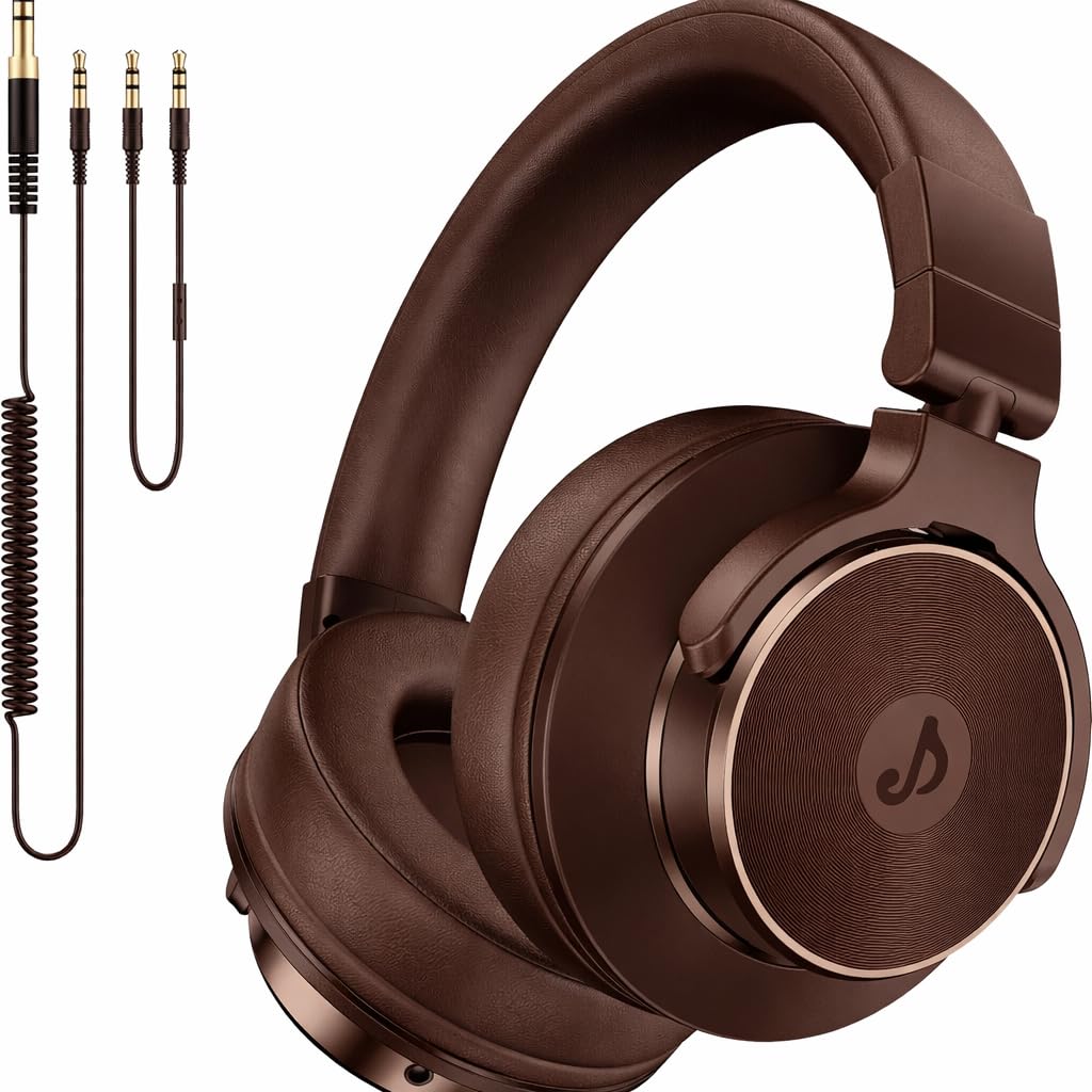syndesmos Cuffie DJ Cuffie Over Ear, Cuffie da Studio Cuffie con Filo, Shareporte Jack 3,5 mm e 6,35 mm, Cuffie per Studio Podcast Registrazione AMP Monitoraggio Chitarra Elettrica Pianoforte
