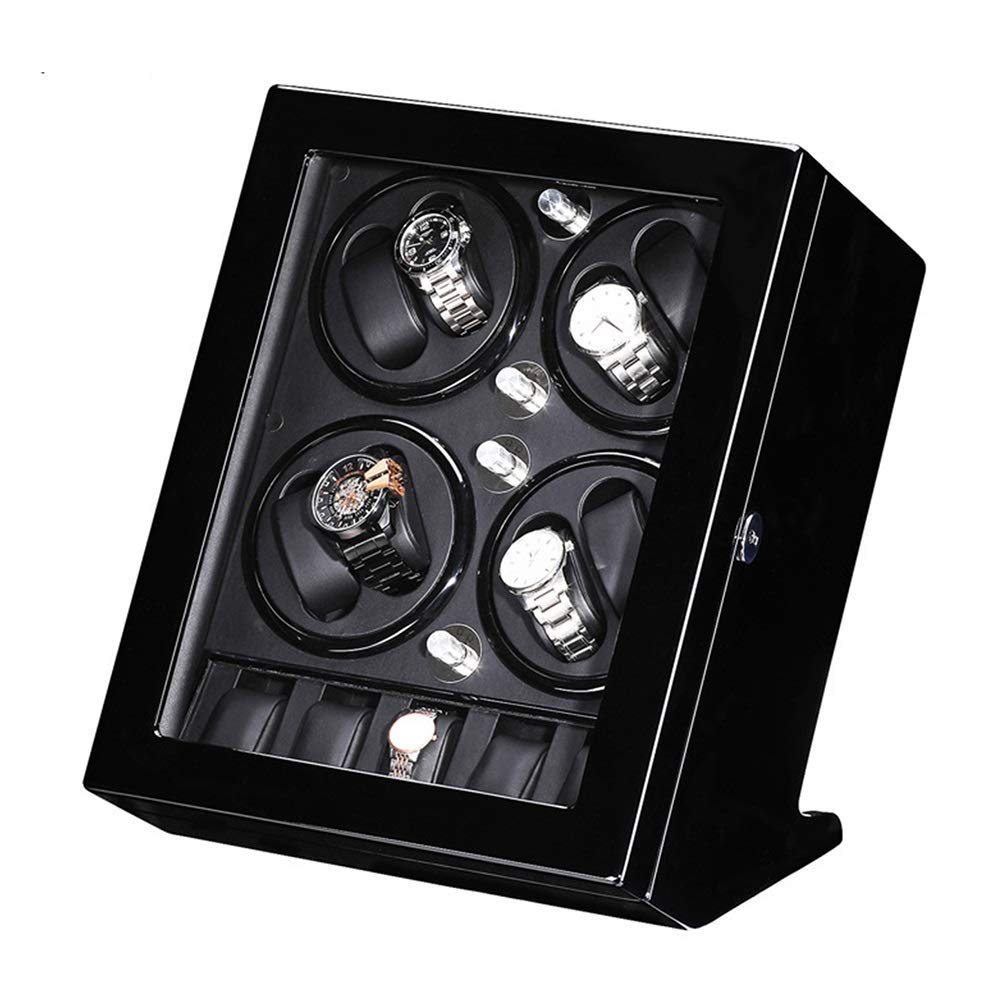 OLSKFUH Automatic Watch Winder Box For 8 Watch + 5 Storage Piano Paint Finish Watch Display Box Quiet Motor For Man Women Watches,B