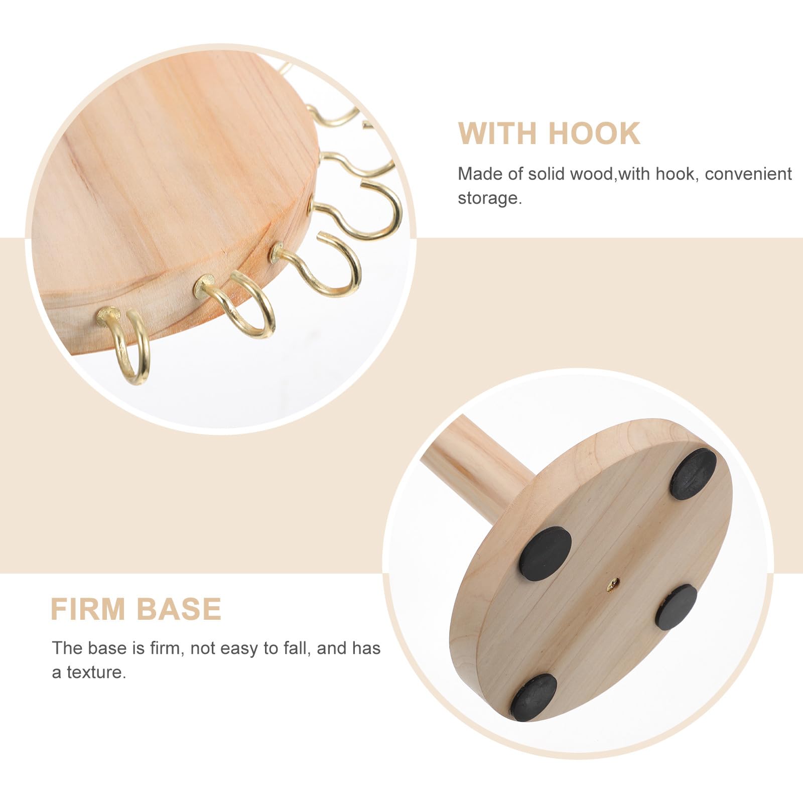 ERINGOGO Schmuckhalter Design Schmuckaufbewahrung Einfachem zur Holz Natürlichen Displayhalter für Halsketten und Ohrringe dem Tisch im Geschäft