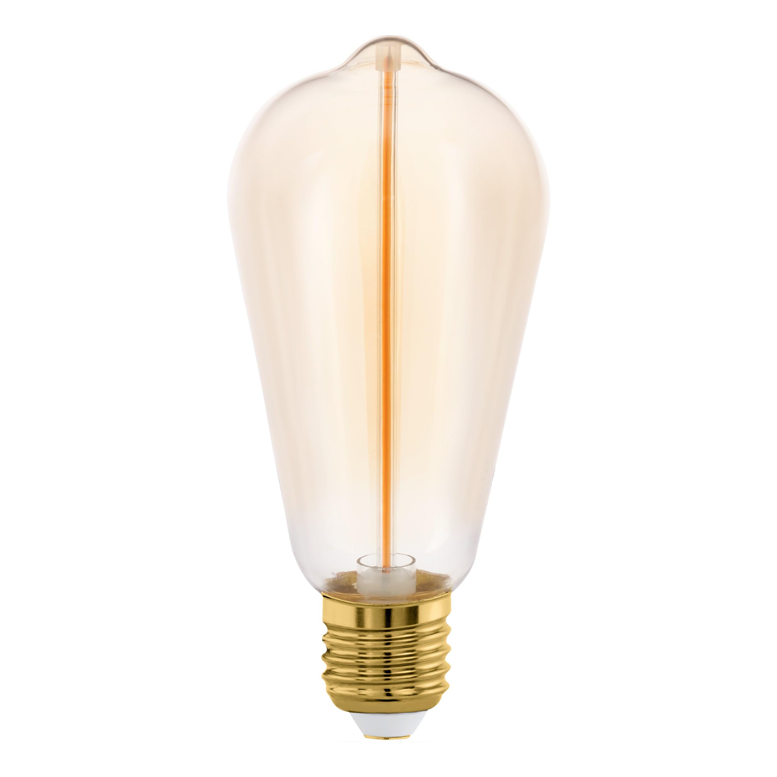 EGLO E27 LED Lampe dimmbar in Stufen, Glühbirne zum Dimmen mit Lichtschalter, Vintage Leuchtmittel amber, 2 Watt, 100 Lumen, warmweiß, 1800 K, Edison Birne ST64, Ø 6 cm