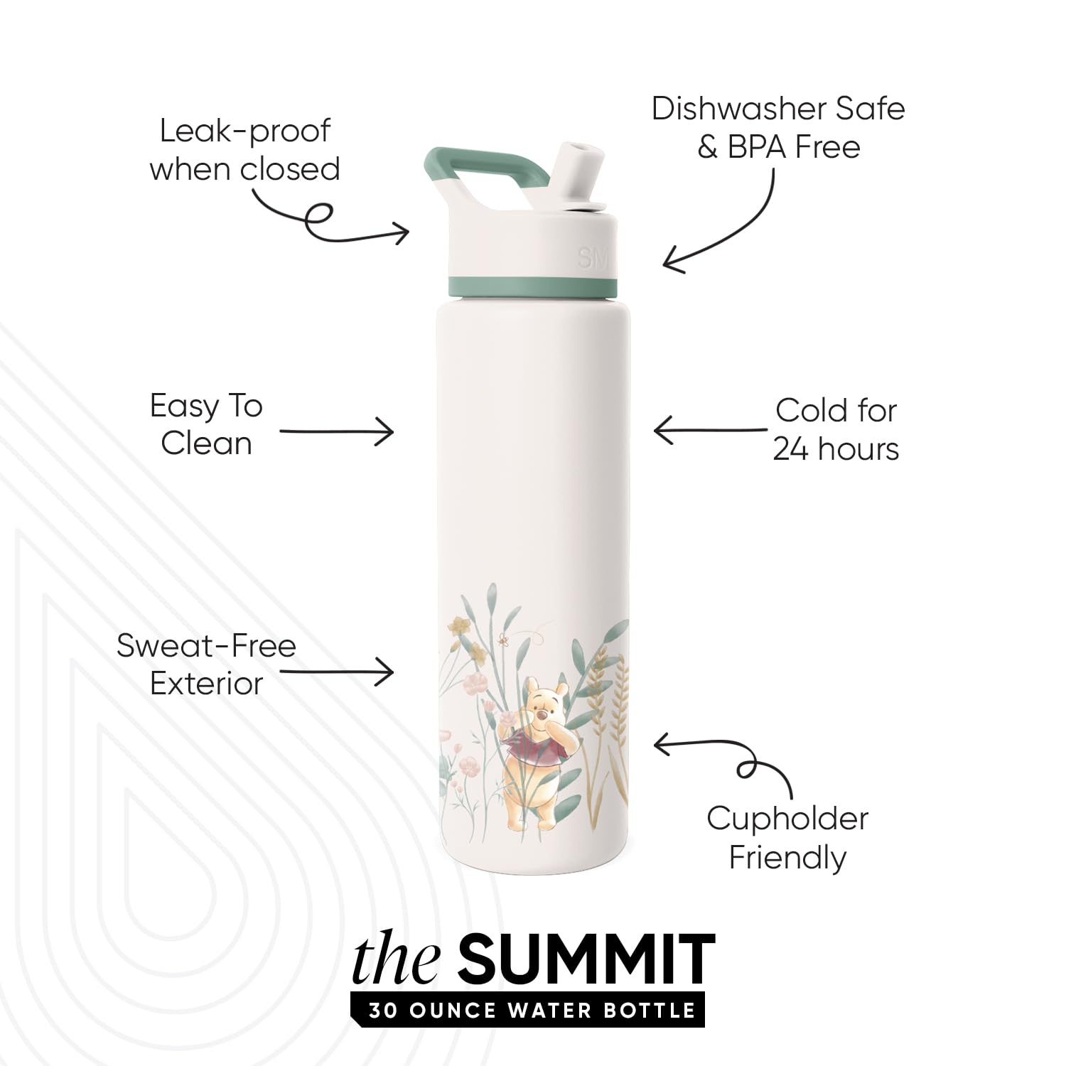 Simple Modern Harry Potter Water Bottle with Straw Lid Insulated Stainless Steel Metal Thermos | Gifts for Women Men Reusable Leak Proof Flask | Summit Collection | 32oz Harry Potter Herbology: 30oz Water Bottle -Disney: Winnie the Pooh in the Wilderness