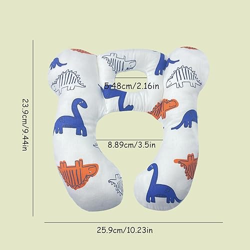 Miniatura 2 de Almohada de viaje para bebé, cojín de apoyo para cabeza y cuello infantil para asiento de automóvil, cochecito y cochecito (beige)