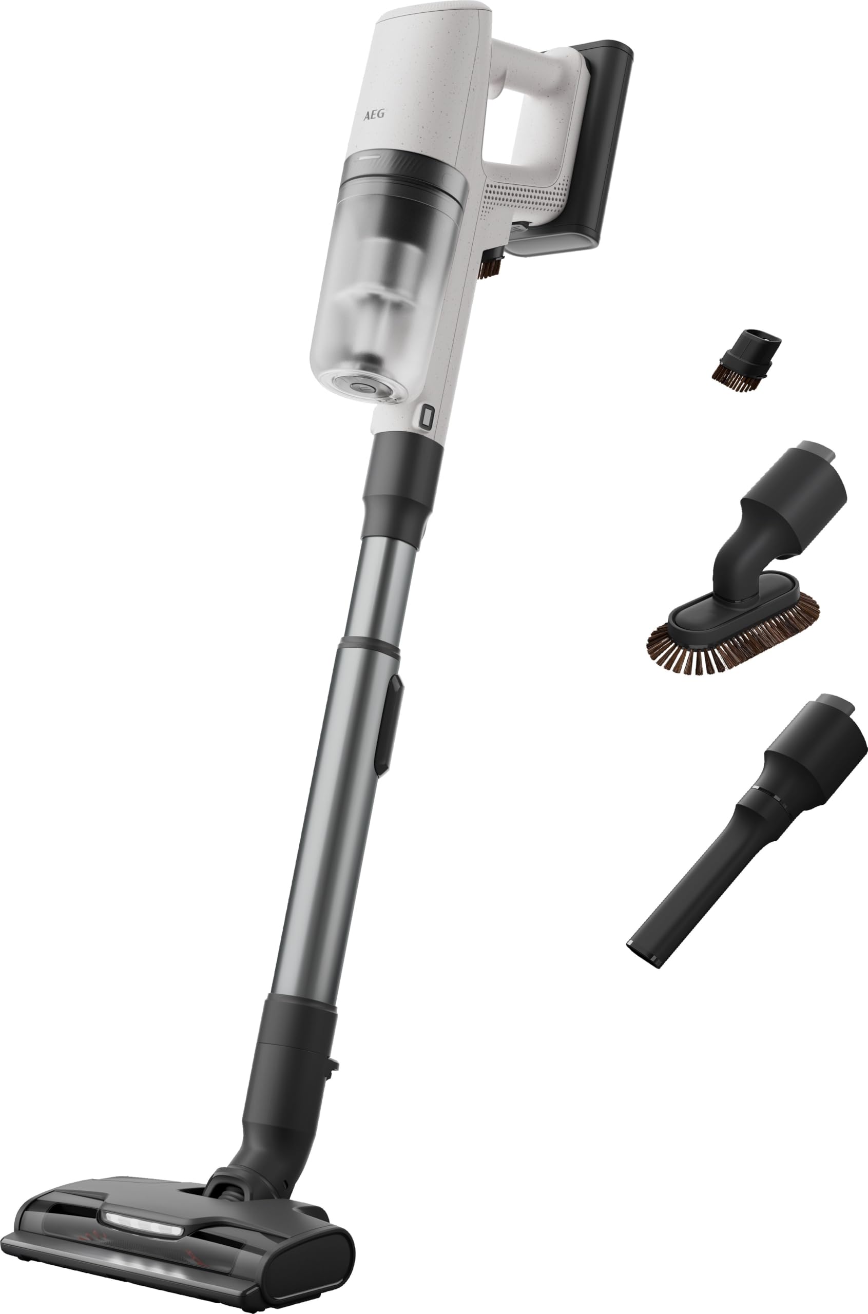 AEG Serie 8000 Akku Staubsauger, Kabellos, Alle Böden, AutoModus, bis zu 99% Staubaufnahme, bis zu 50 min Laufzeit, Einfache Handhabung, Entnehmbarer 25 V Akku, Zubehör, Weiß, AP82UB25SH