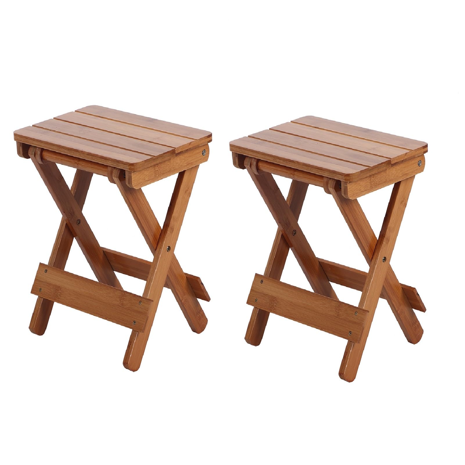 Amazon.com: Natudeco Foldable Bamboo Stool Outdoor Camping Stool 