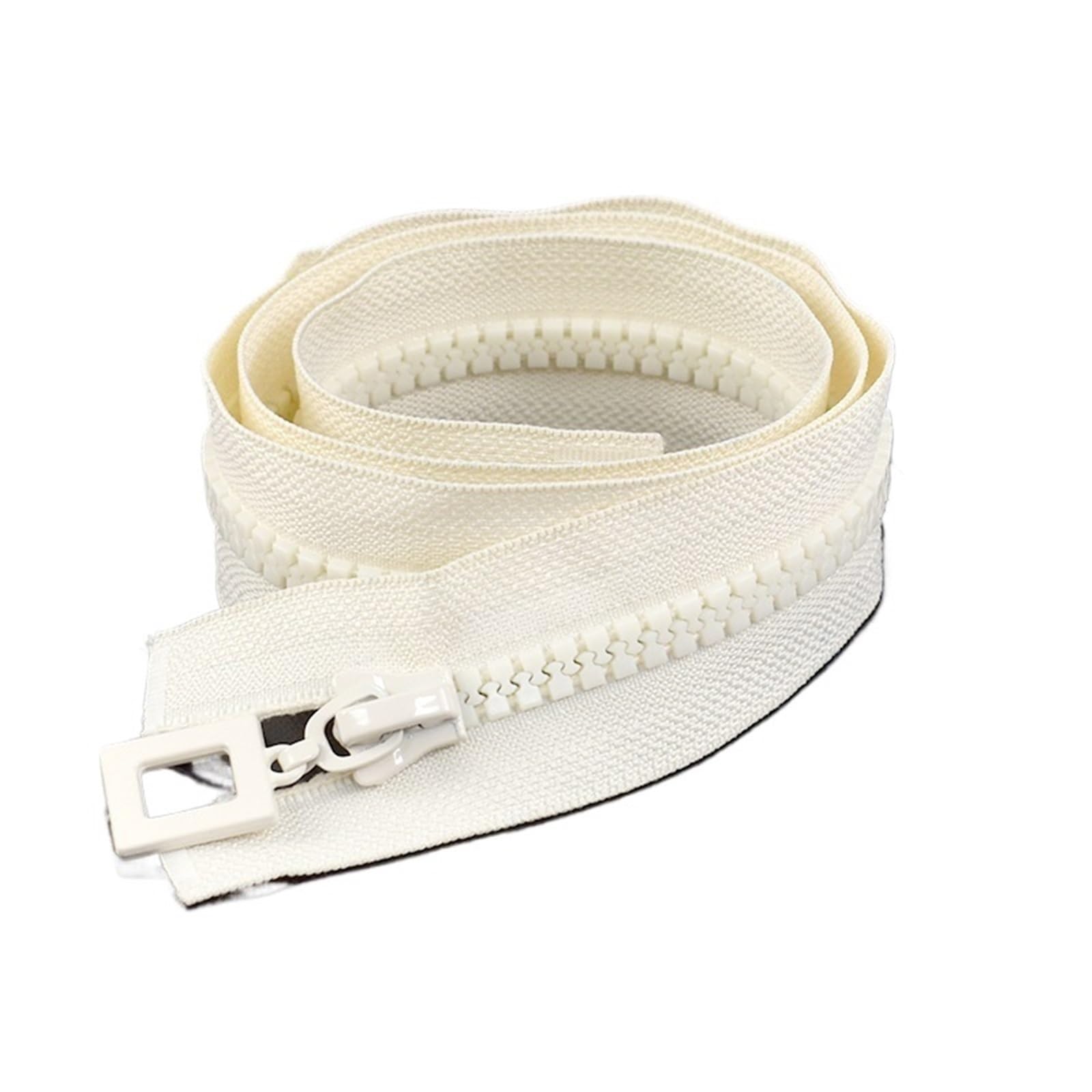 8 Gauge Resin Open End Zipper Single Double Slider Multicolor 60-120cm(Beige,SINGLESLIDER-70CM-COLOR 01)