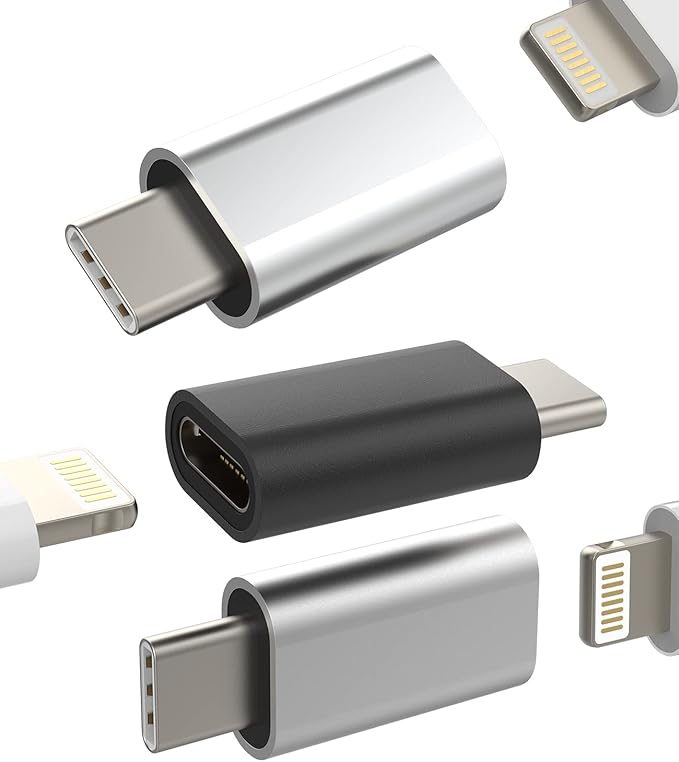 Lot de 3 adaptateurs Lightning femelle vers USB C mâle pour Apple