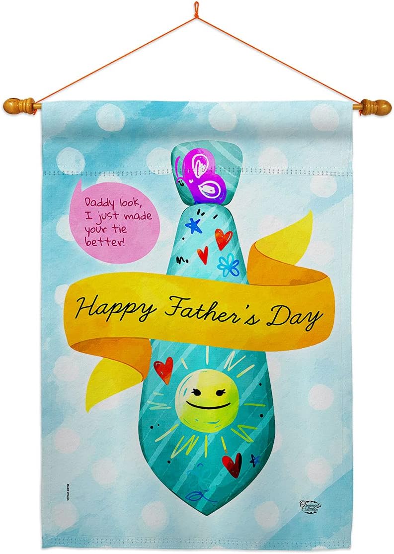 Happy Daddy Day House Flag Family Father Dad Papa Grandpa Best Parent Sibling Relatives Grandparent Small Decorative Gift Yard Banner Made In USA 28 X 40