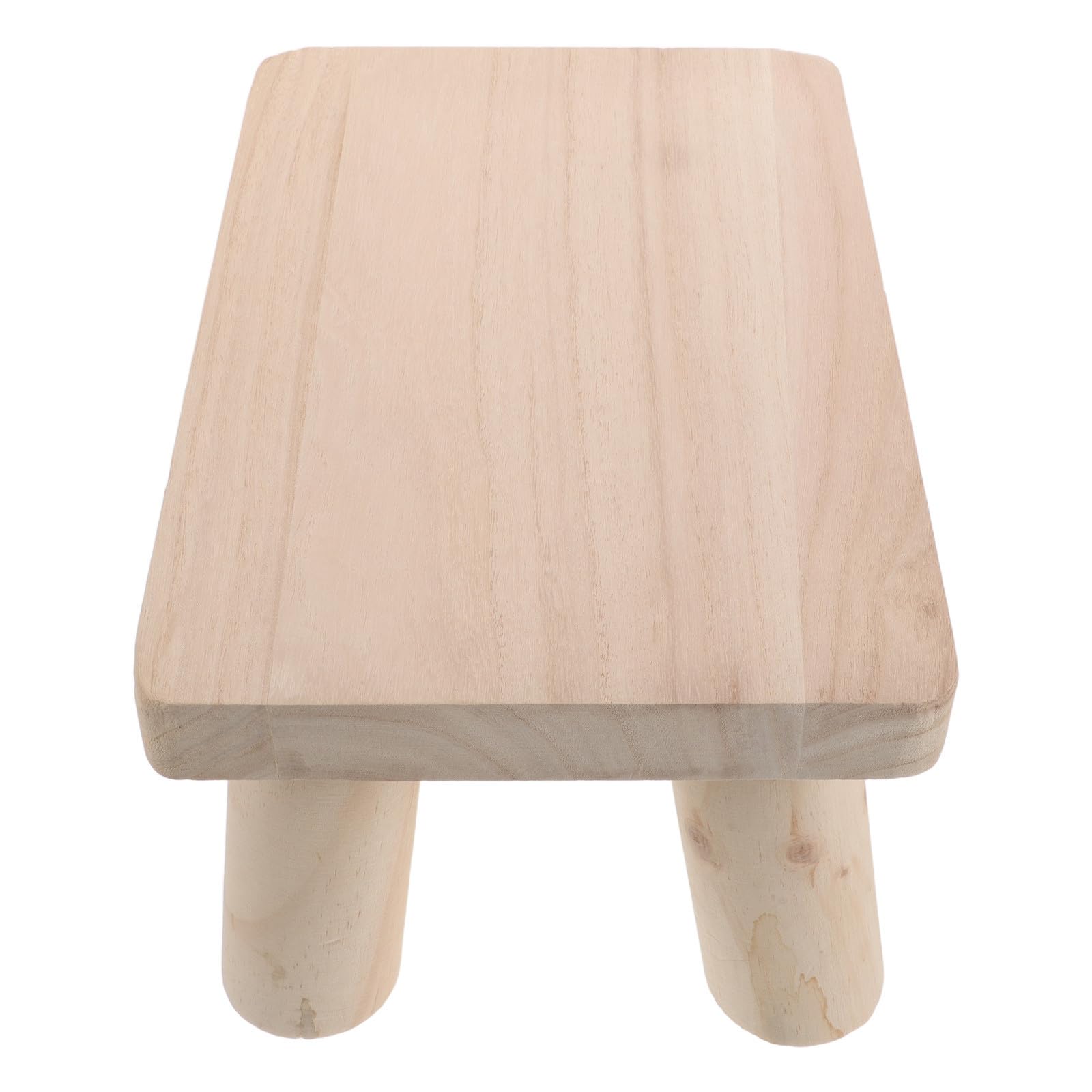 Toddmomy Sgabello in Legno Basso Rettangolare Vintage Beige