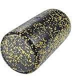 Day 1 Fitness High Density Muscle Foam Rollers - Sports Massage Rollers for Stretching, Physical Therapy, Deep Tissue, Myofascial Release - Ideal for Exercise and Pain Relief - Speckled Yellow, 12"