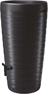 Spetebo Design Depósito de Agua de Lluvia 240 L con Grifo - Antracita - con Bandeja para Plantas como Tapa - Barril de Agua de plástico Flores Plantas macetas Maceta Resistente a Las heladas