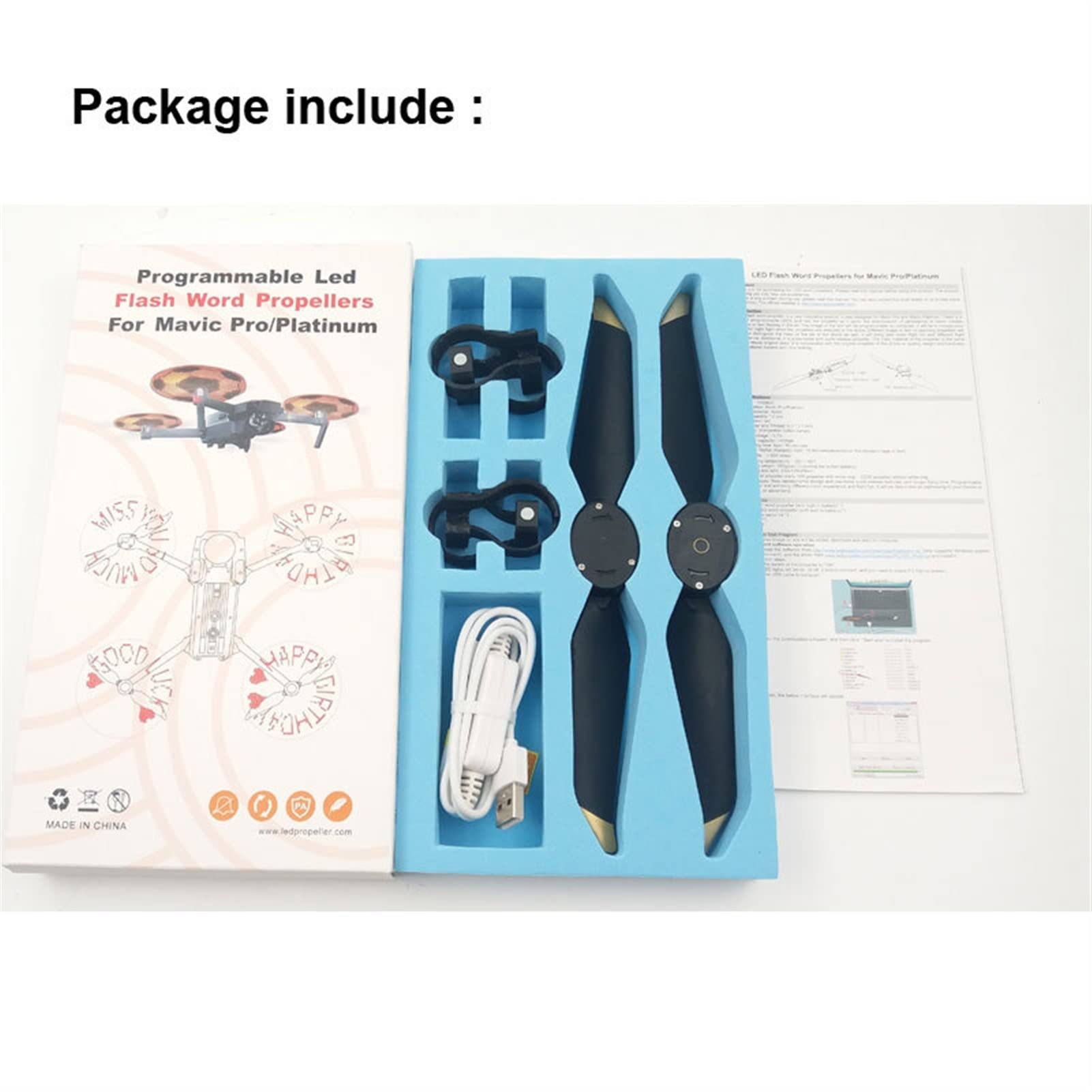 FPV. Drone Quadcopter con accessori for fotocamera Pezzi di ricambio programmabili PORTATO Elica di parole in flash