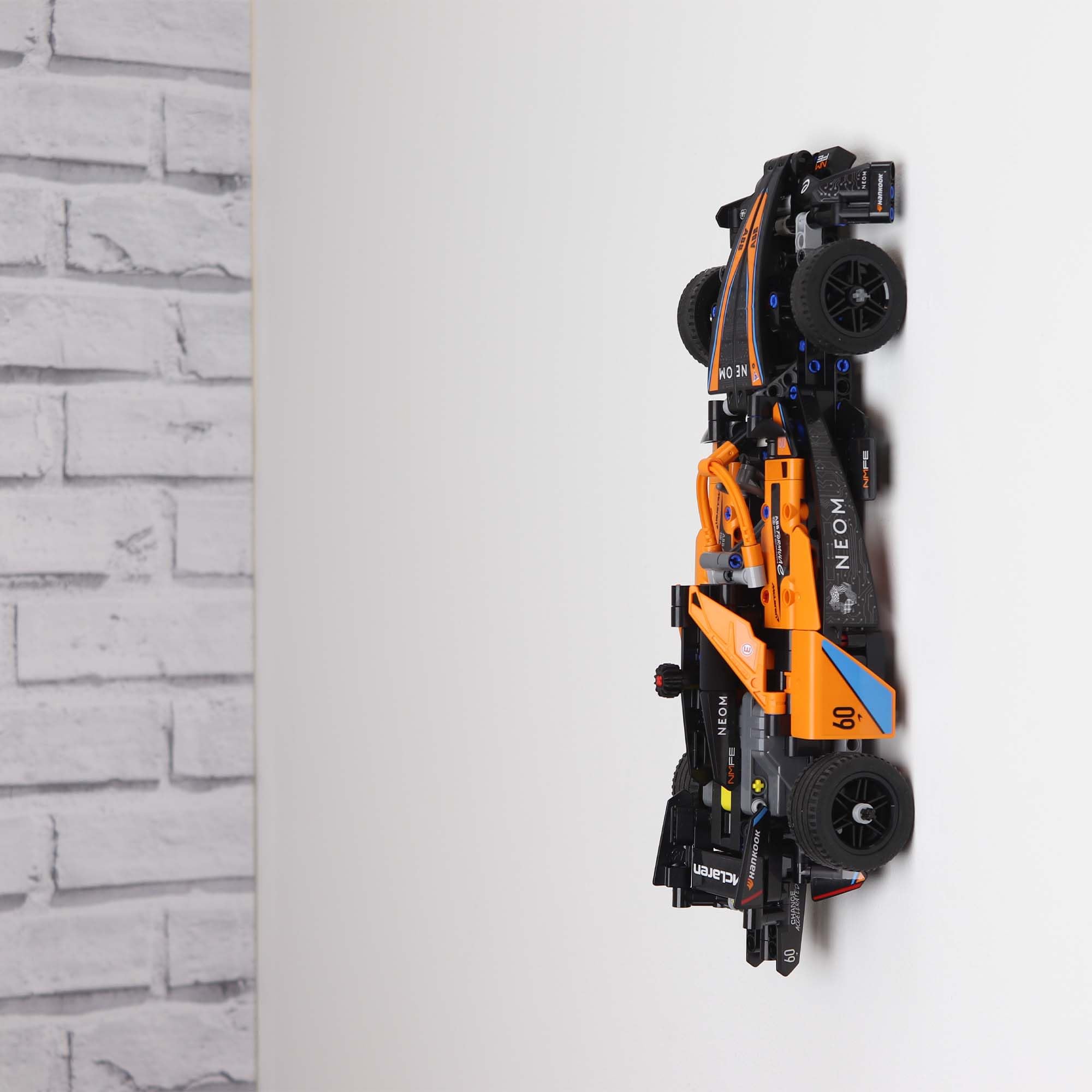 Brick Nest Vertical Wall Display Mount for Lego Mclaren Formula E (42169), Black