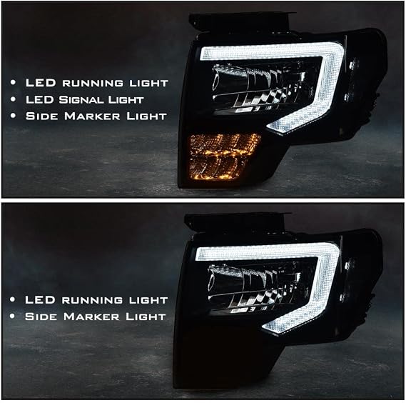 LED Headlight Assembly Fit Ford F150 2009-2014, Pair Front Driver and