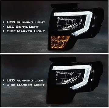 LED Headlight Assembly Fit Ford F150 2009-2014, Pair Front Driver and