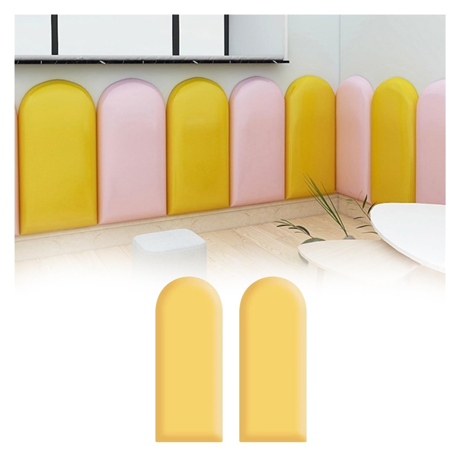 NURUGURE Upholstered Wall Panels PU Leather Easy Install Padded Wall Covering for Headboard Bedroom Playroom