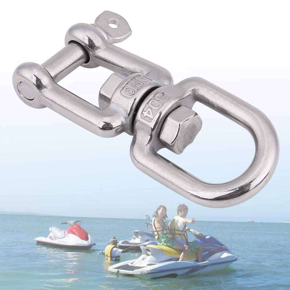 S/S Chain Swivel - Heavy Duty Swing Swivel 304 Stainless Steel Swivel Ring Snap Anchor Rolling Shackle Device for Lifting Hanging Hammock Hanging Rotating Device(6mm)