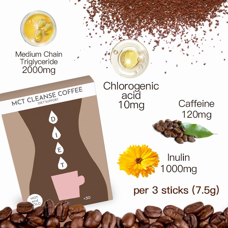 FINE JAPAN MCT CLEANSE COFFEE 30 packets : Amazon.co.uk: Grocery