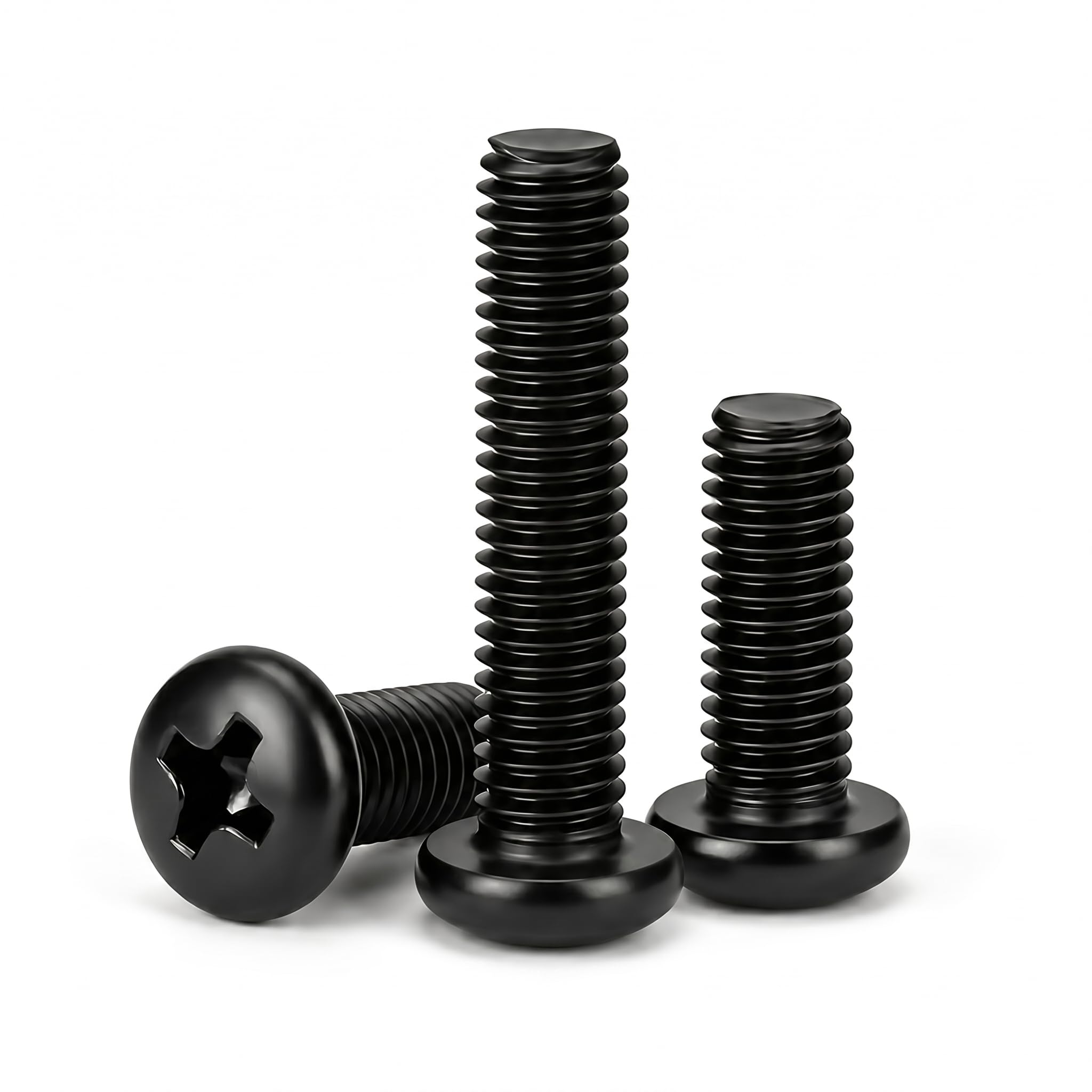 Zynthor 20Pcs M4 Screws, M4 x 30mm Black Pan Head Machine Screws Bolts