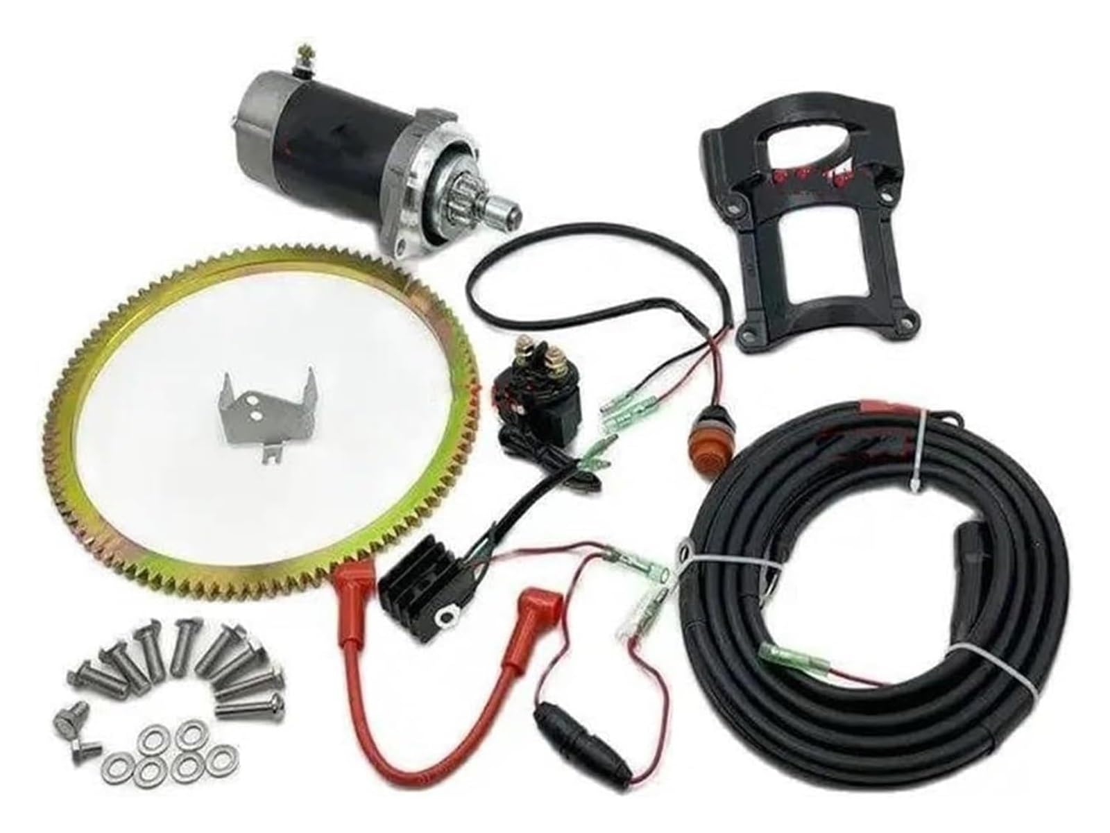 Para Suzuki Para DT40 40 CV 2 Tiempos Motocicleta Motor De Arranque Corona Dentada Soporte Kit Eléctrico motor arranque apto