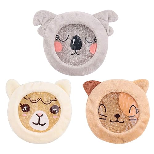 Hilph Kids Ice Packs for Boo Boos, FSA Eligible, 3 Small Gel Packs with Cover for Injury Reusable Baby Toddler Hot Cold Compress for Body Pain Relief, Toothache, Fever, First Aid, HSA Approved - B-Koala&Alpaca&Cat