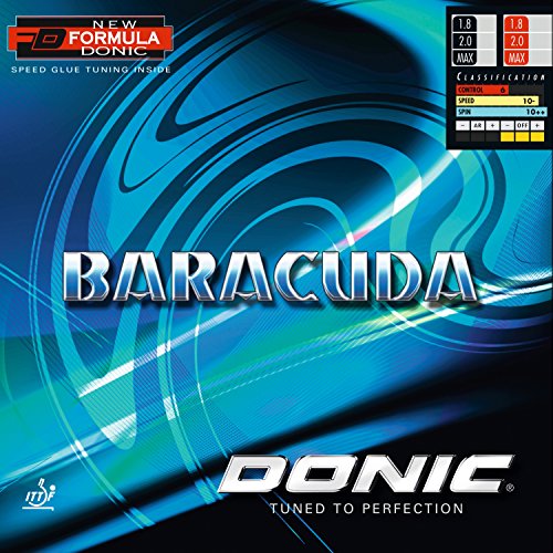 Rivestimento Donic Baracuda Per Tennistavolo – 2,3 Mm, Nero, Gomma Con Effetto Spin E Adesivo