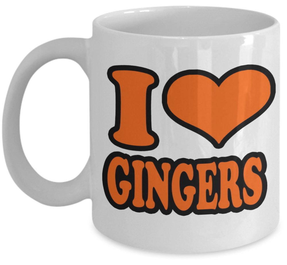 Shaniztoons White I Love Gingers Funny Office Novelty Gift Mug