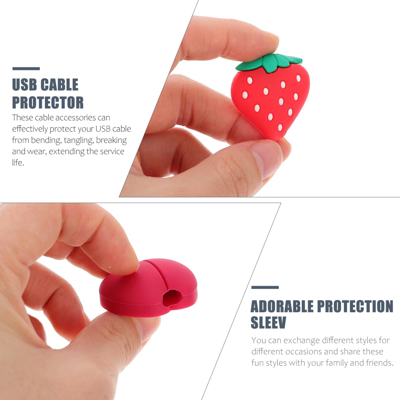 GALPADA 9Pcs Fruit Shaped Cable Protectors Usb Phone Charger Covers Breakproof Cute Charging Cable Decorations for Data Line - Image 4