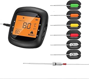 Wireless Meat Thermometer for Grill, Aidmax Pro05, Digital Kitchen Cooking Thermometer, Bluetooth Wireless BBQ Thermometer with 6 Probes, Dual Probes Food Thermometer for Smoker, Oven and Grill