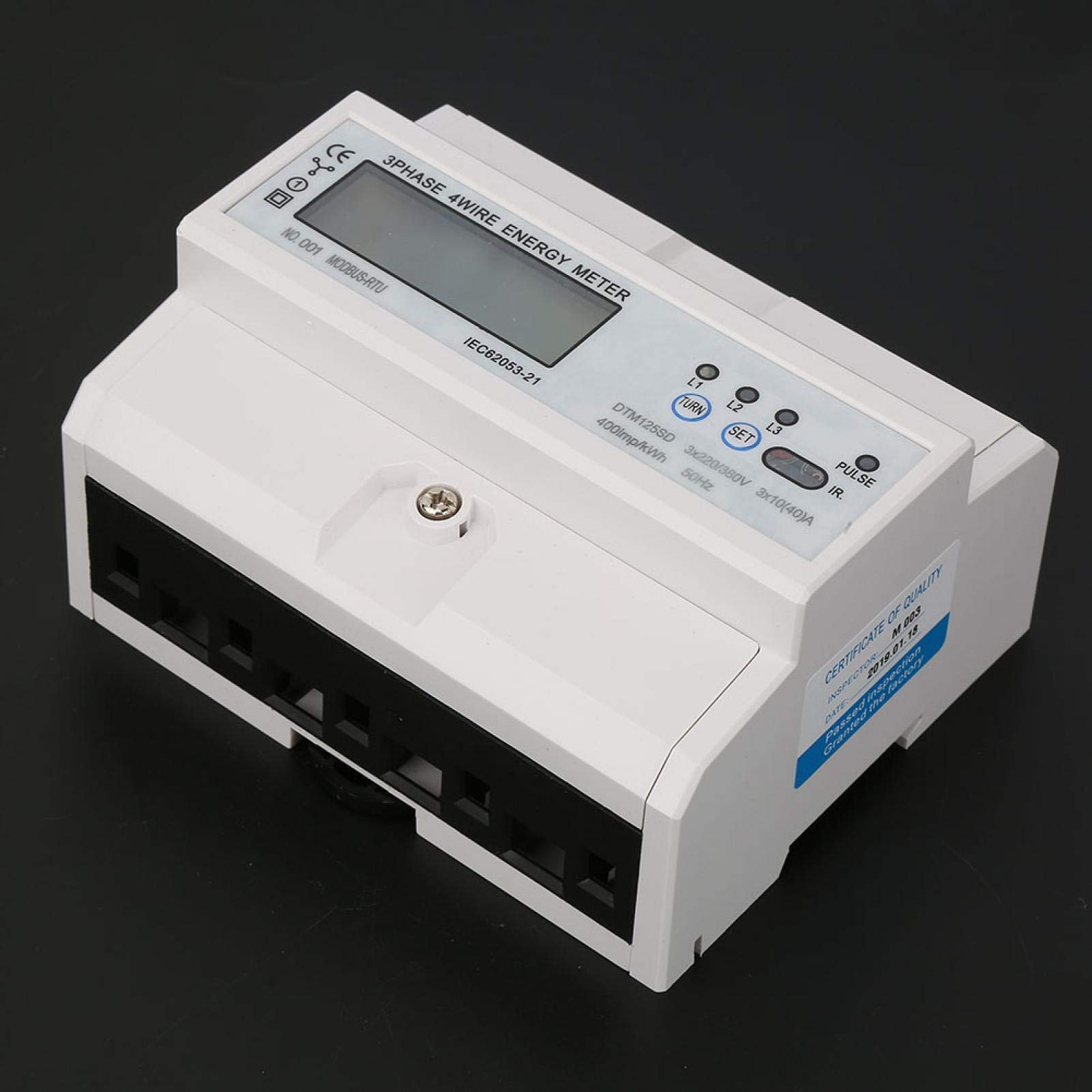 Licznik prądu, zużycie energii 0-40 A, cyfrowy licznik prądu, 3-fazowy miernik kWh, z wyświetlaczem LCD, 220/380 V