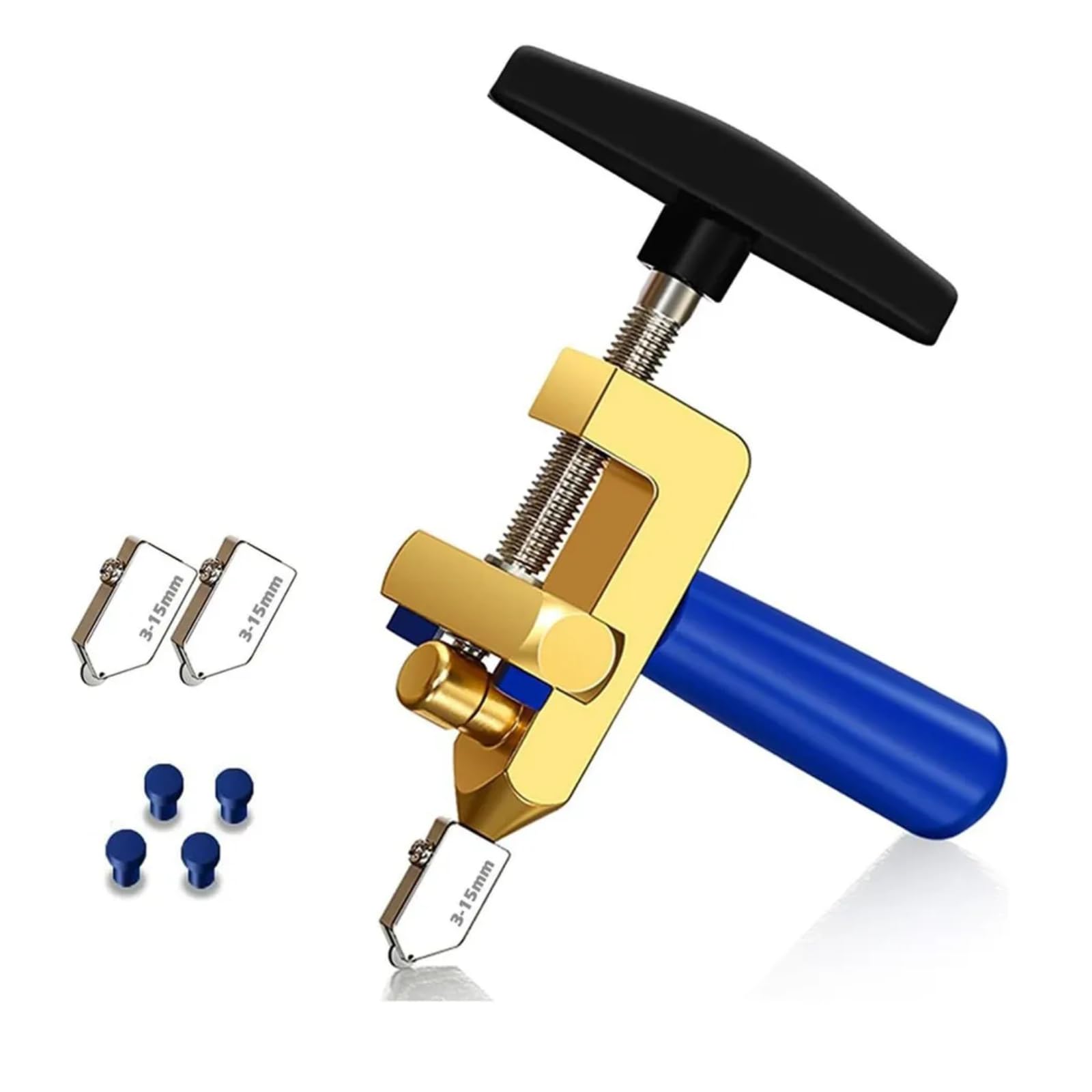 Tagliavetro Tagliapiastrelle Manuale, 2 In 1 Utensili Manuali Per Tagliapiastrelle Taglia Piastrelle Apriscatole Con Rompivetro, 3-15mm Taglia Vetro A Mano Per Taglio Vetro/Specchio/Piastrelle