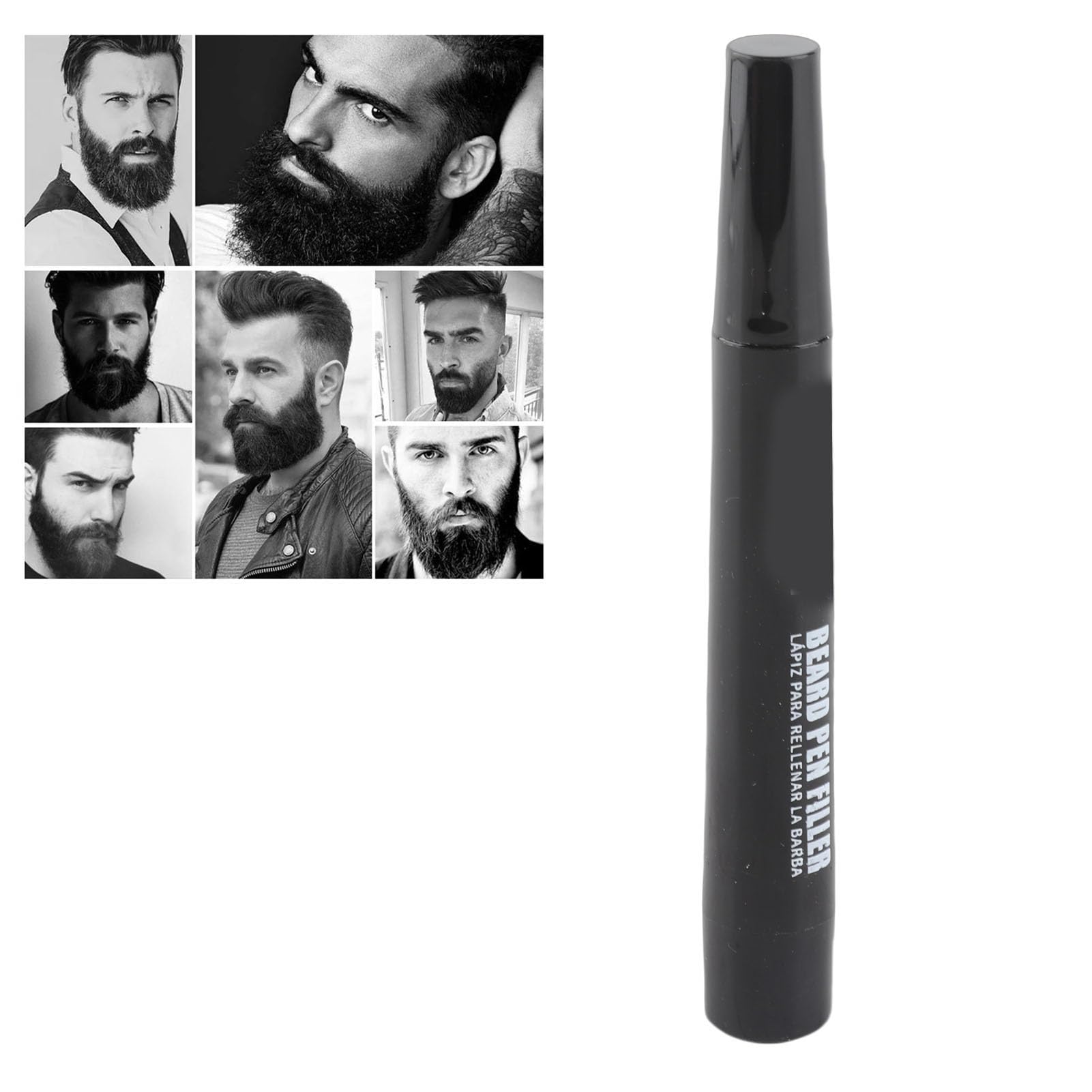 Naroote Penna per Barba, Resistente all'acqua a Matita per Barba Resistenti a 1,5 Ml di Sudore per gli Uomini (Marrone scuro)
