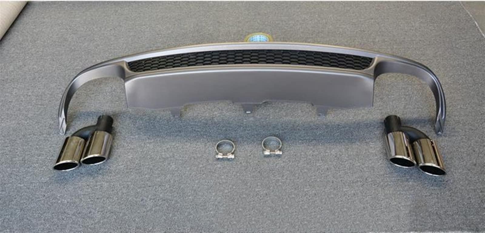 Car Rear Bumper Diffuser Lip & Exhaust Muffler Pipe Tips Boot Spoiler Lower Plate Body Kit For Audi A6 C7 2012-2015 Style S6