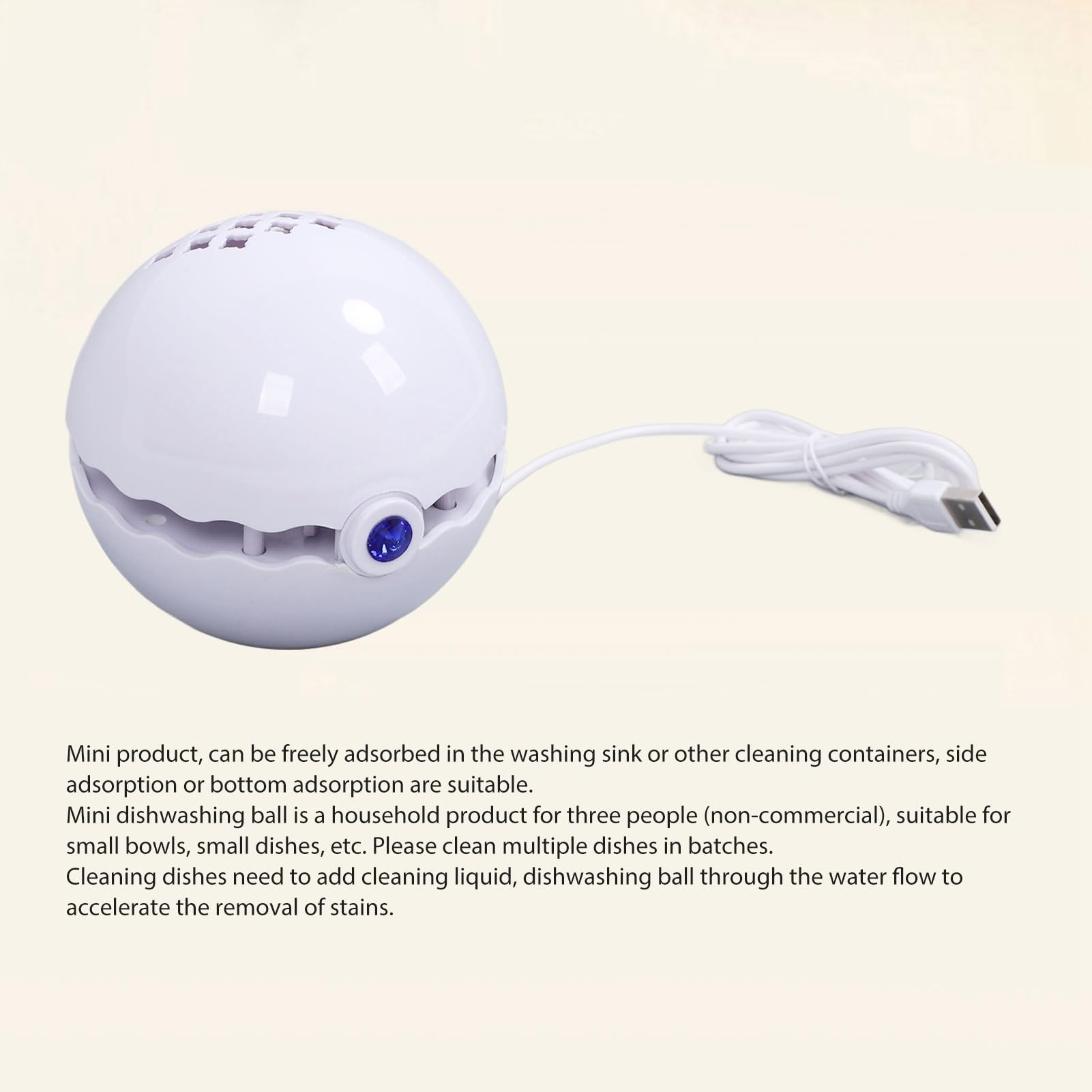 Mini lave-vaisselle portable avec arrêt automatique et alimentation USB, nettoyage par vortex et bulles, compact avec seau et ventouse