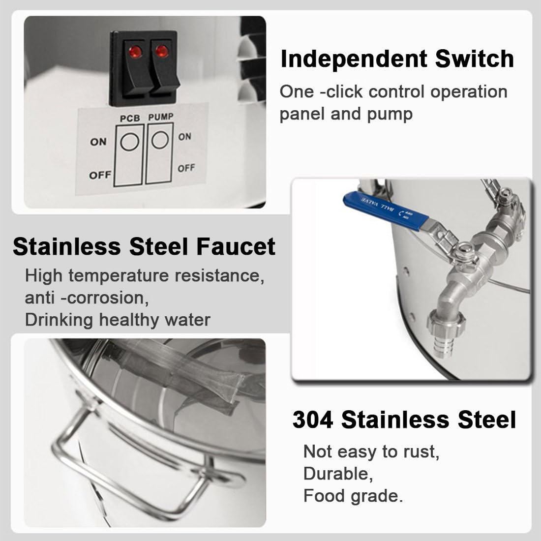 Máquina Eléctrica para Elaborar Cerveza, Kit para Uso Doméstico Y Comercial, Ideal para Principiantes con Todo Incluido, 40 L