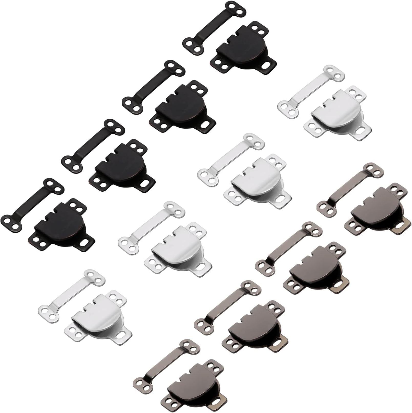 12 pcs 3 Colors Hook and Bar Fasteners, Hook and Eye Latch Sewing, Bar Sewing Eye Fastener for Trousers, Clothing, Skirt,Dress, Tunics, Bra Fasteners Sewing DIY Crafts