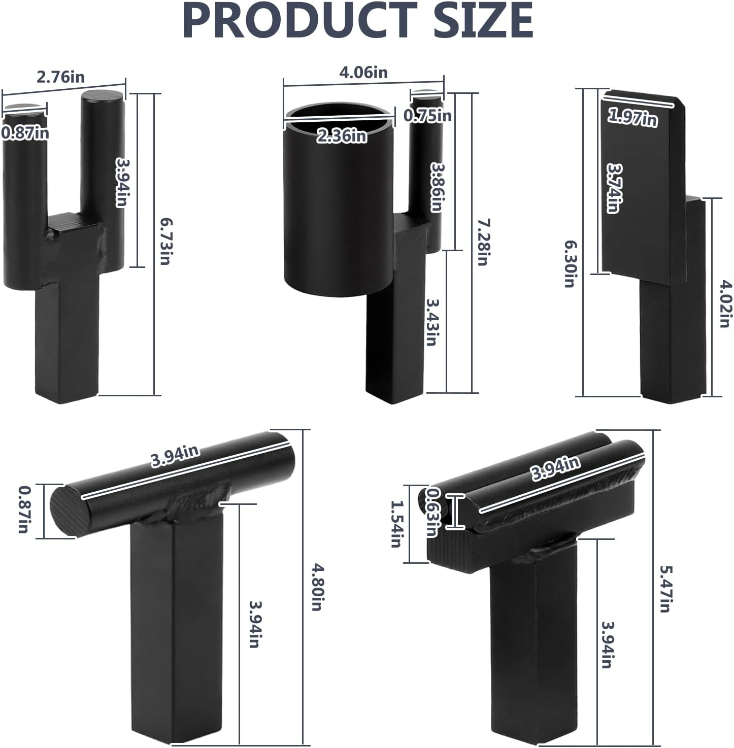 1 inch Blacksmith Anvil Hardy Hole Tools Set 5pcs, Blacksmithing Forge Forging Tool Includes Hot Cut, Creasing Stake, Turning Bending, Bottom Fuller, Scrolling Kit