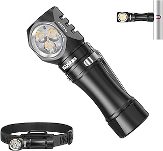 Wurkkos Flashlight Rechargeable 1200 Lumens Small Flashlights with Magnet - HD10 Right Angle Flashlight with Anduril 2.0 R...