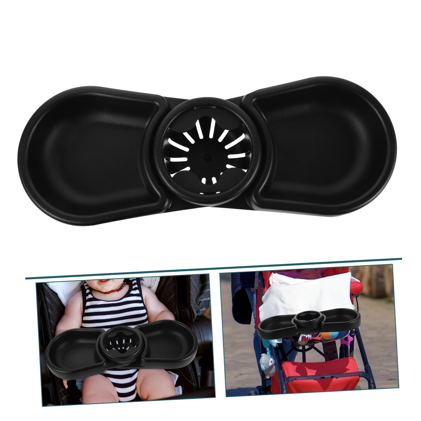 Plateau de Poussette Bébé Trois Collations et Boissons