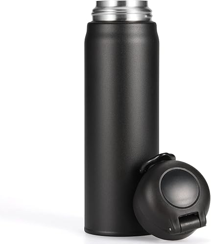 Olerd Botella de agua aislada de 17 onzas, termo de café deportivo de doble pared de acero inoxidable, termo de viaje de 16.9 fl oz para bebidas