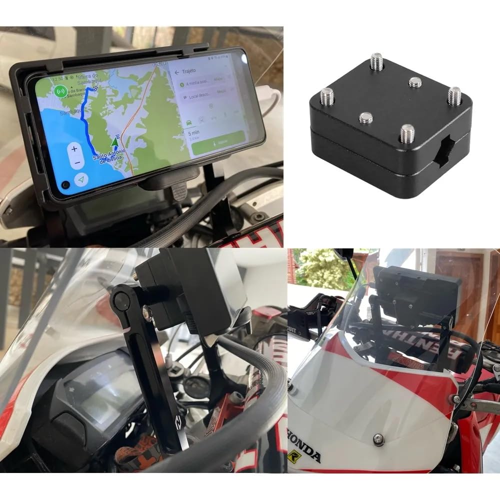 Soporte de navegación GPS para teléfono móvil de 12 mm/16 mm de diámetro para R1200GS LC ADV R1250GS S1000XR CRF1000L F800GS (negro)