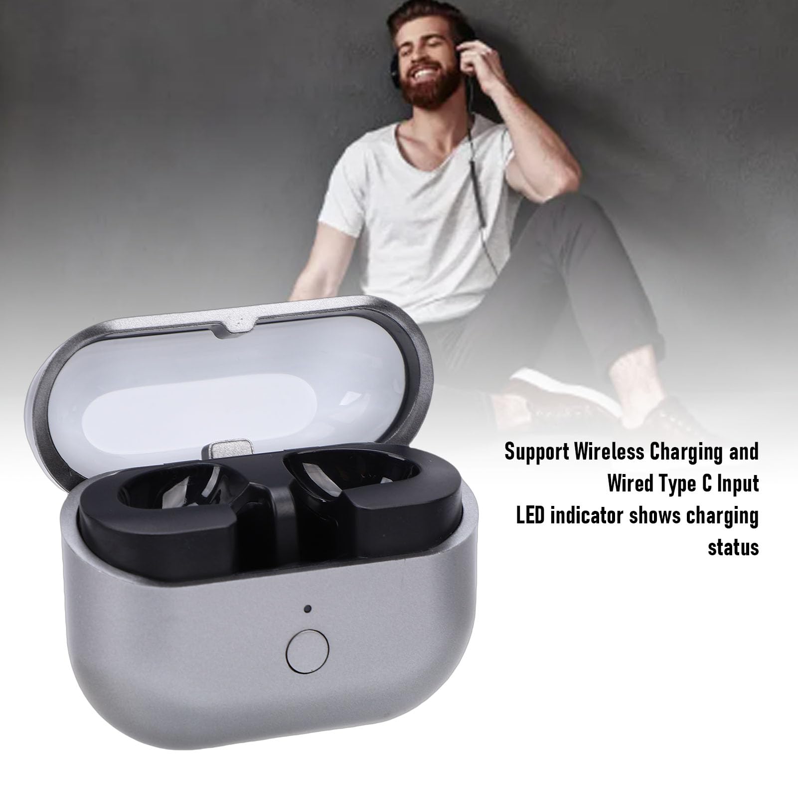 Luocute Étui de Chargement pour écouteurs sans Fil pour Buds 3 SM-R530, Batterie 450 MAh avec Indicateur LED, Type C et Chargement sans Fil, Protection Contre Les Surcharges