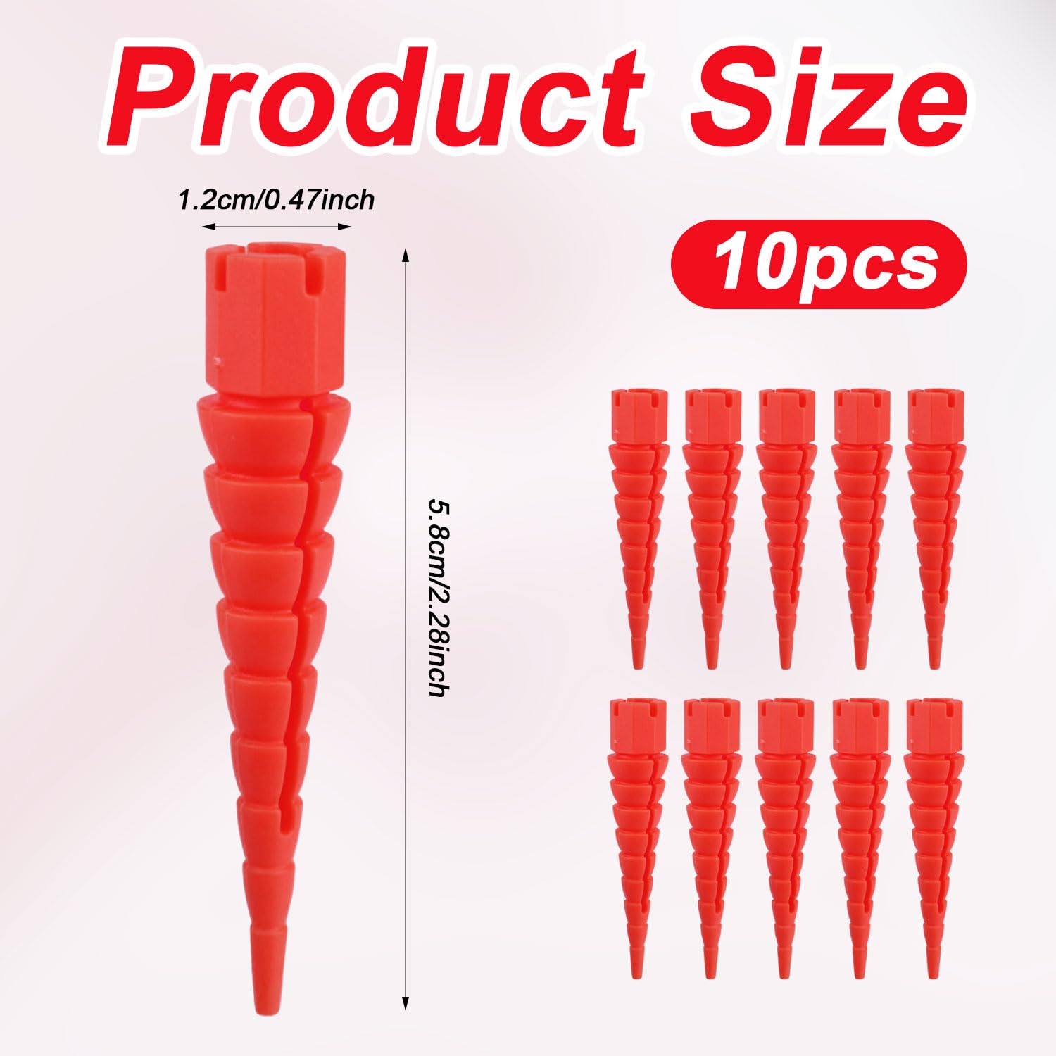 10pcs Wood Anchors for Screws Plastic Wood Anchor Stripped Screw Hole Repair Fixing Stripped Screw Holes for #2 to #16 Wood Screws Holes from Stripped to Gripped (Red) - Image 2