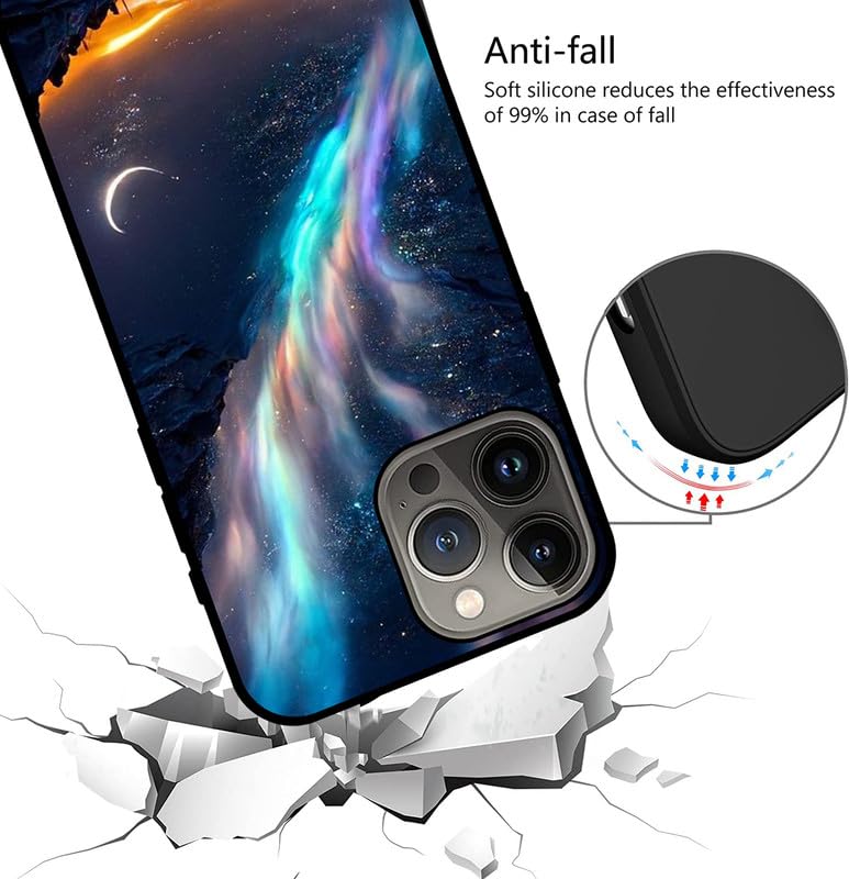 KARTXITAI Coque Compatible Avec Huawei P20,Verre Trempé Dure Bords Couvrants Silicone TPU Souple Hybride Étui Antichoc Anti Rayures Case Film Protection écran Paysage De La Mer