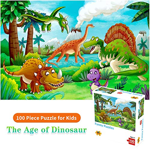 100 Piece Jigsaw Puzzles for Kids Ages 4-8 Puzzles for Toddler Dinosaur Puzzle